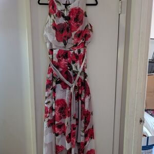 Shelby & Palmer High Low Dress - Red Floral on White